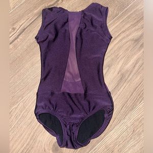 LA Designs- Plum Leotard with sheer detail and open back - MINOR WEAR - CS